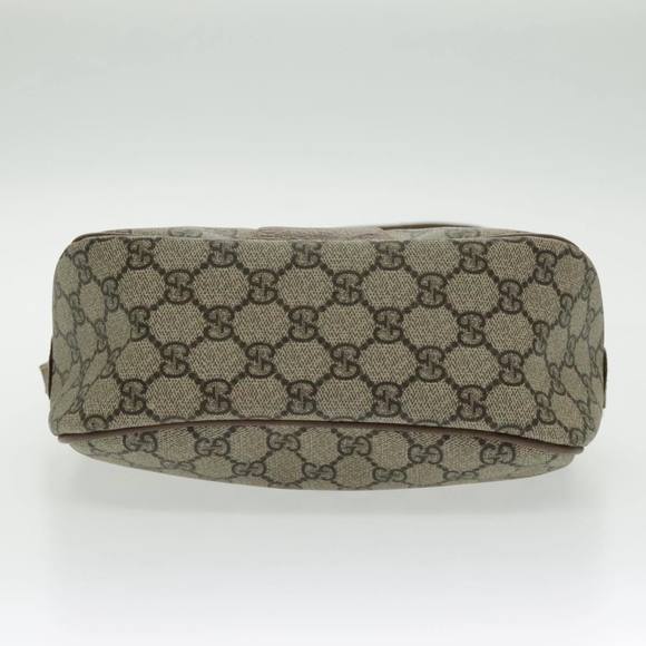 GUCCI GG Canvas Web Sherry Line Shoulder Bag PVC Beige Gold Auth 97156 - Picture 5 of 16